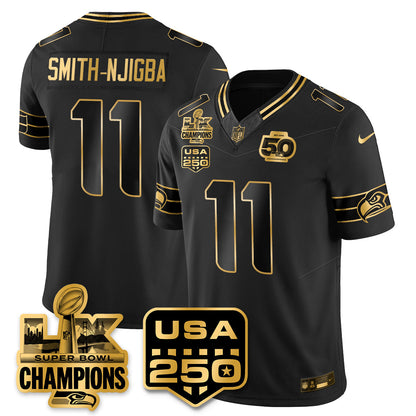 SEA SBLX Champs & US 250th Patch Vapor Limited Jersey - Stitched
