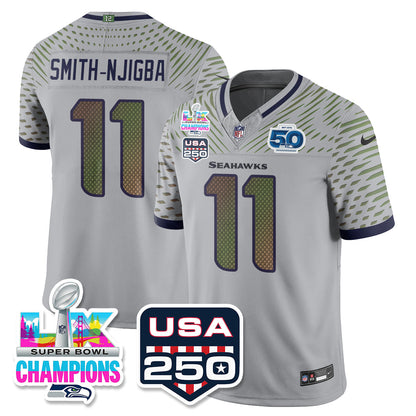 SEA SBLX Champs & US 250th Patch Vapor Limited Jersey - Stitched