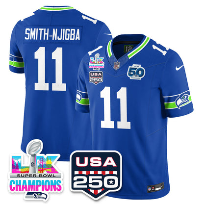 SEA SBLX Champs & US 250th Patch Vapor Limited Jersey - Stitched