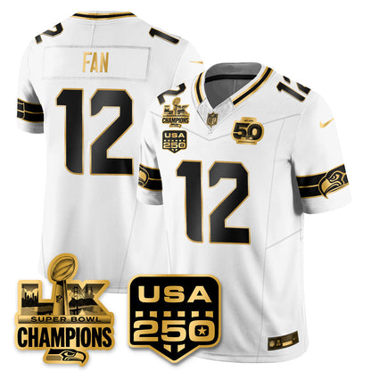 SEA SBLX Champs & US 250th Patch Vapor Limited Jersey - Stitched