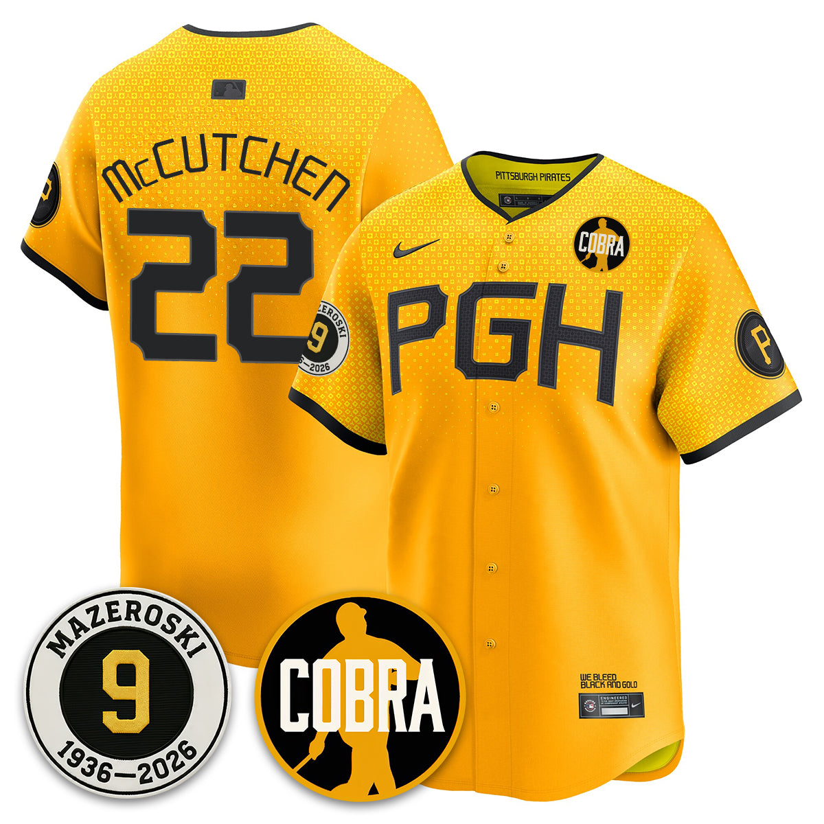 PIT Memories Vapor Limited Jersey - Bill Mazeroski Patch - Stitched