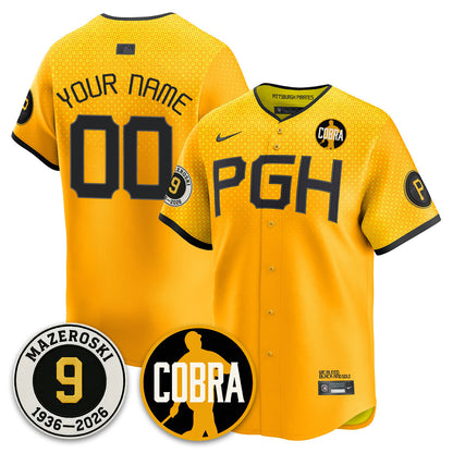 PIT Memories Vapor Limited Custom Jersey - Bill Mazeroski Patch - Stitched
