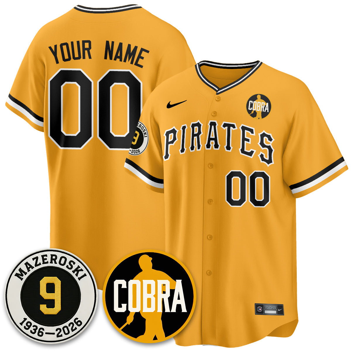 PIT Memories Vapor Limited Custom Jersey - Bill Mazeroski Patch - Stitched
