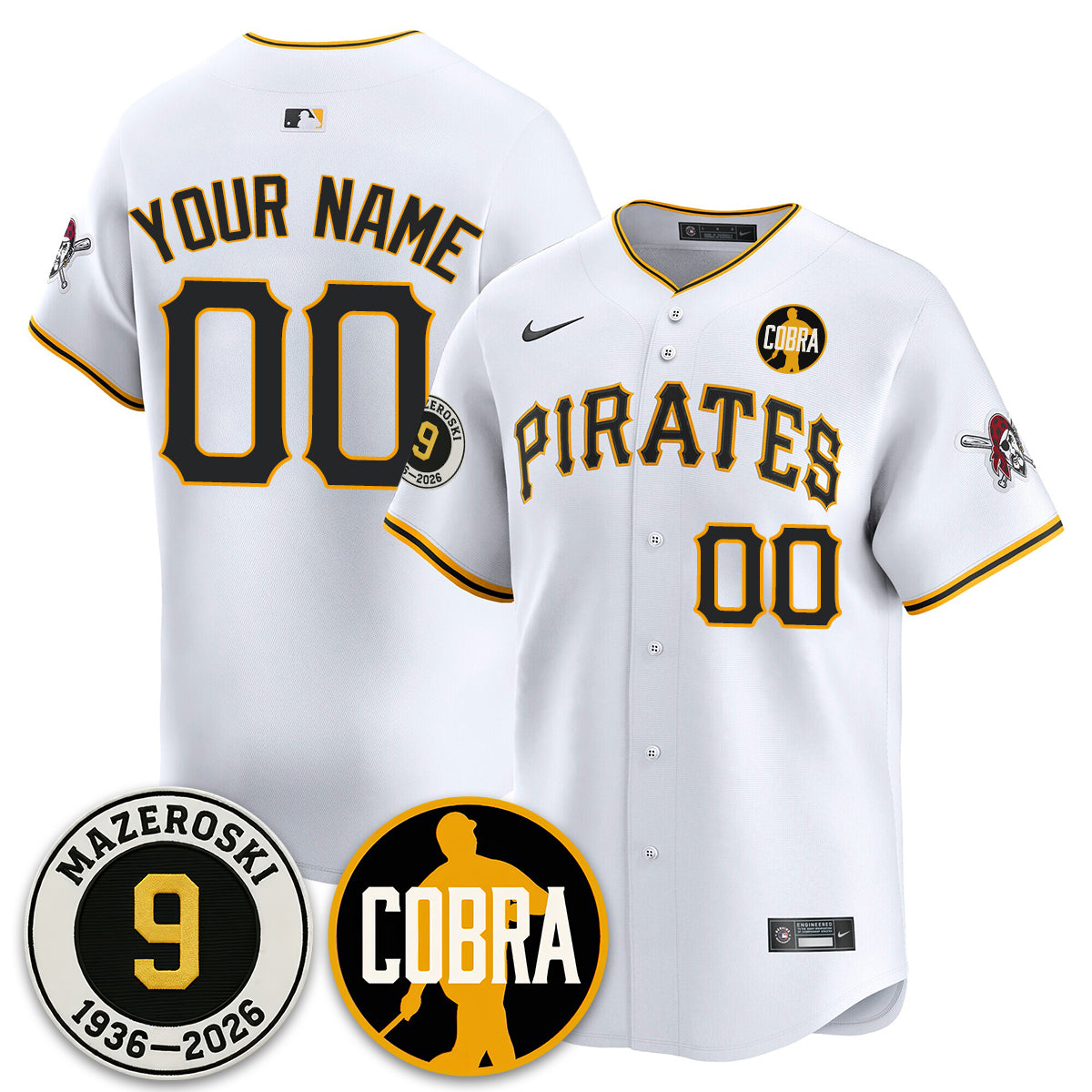 PIT Memories Vapor Limited Custom Jersey - Bill Mazeroski Patch - Stitched