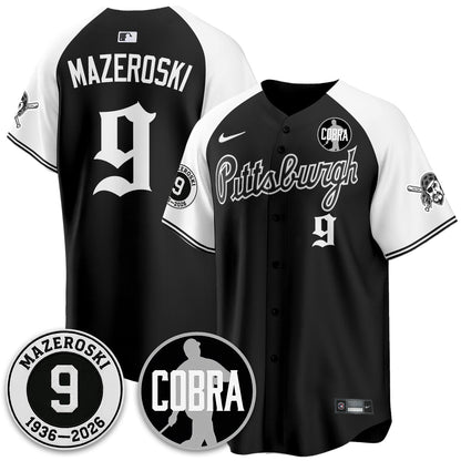 PIT Memories Vapor Limited Gothic Jersey - Bill Mazeroski Patch - Stitched