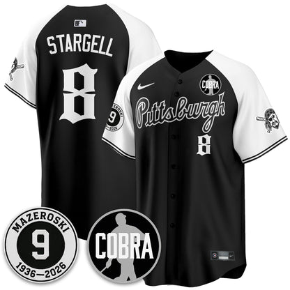 PIT Memories Vapor Limited Gothic Jersey - Bill Mazeroski Patch - Stitched