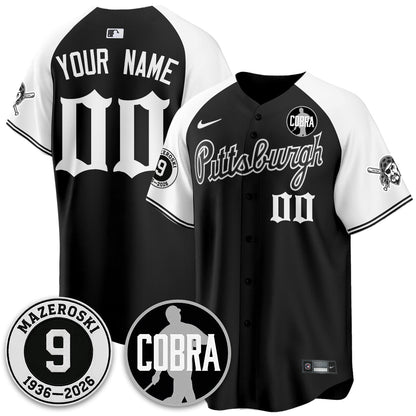 PIT Memories Vapor Limited Gothic Custom Jersey - Bill Mazeroski Patch - Stitched