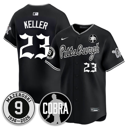 PIT Memories Vapor Limited Gothic Jersey - Bill Mazeroski Patch - Stitched
