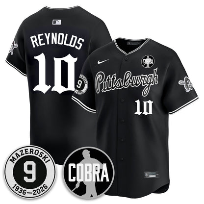 PIT Memories Vapor Limited Gothic Jersey - Bill Mazeroski Patch - Stitched