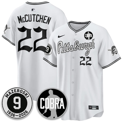 PIT Memories Vapor Limited Gothic Jersey - Bill Mazeroski Patch - Stitched