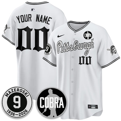 PIT Memories Vapor Limited Gothic Custom Jersey - Bill Mazeroski Patch - Stitched