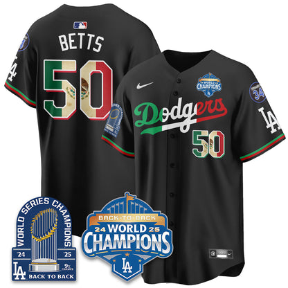 LAD Mexico World Series Champions Jersey - 9x Champs - Stitched