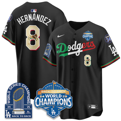 LAD Mexico World Series Champions Jersey - 9x Champs - Stitched