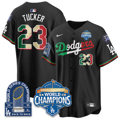 LAD Mexico World Series Champions Jersey - 9x Champs - Stitched