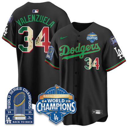 LAD Mexico World Series Champions Jersey - 9x Champs - Stitched