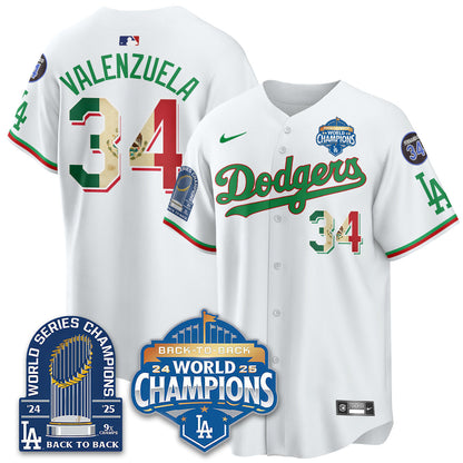 LAD Mexico World Series Champions Jersey - 9x Champs - Stitched