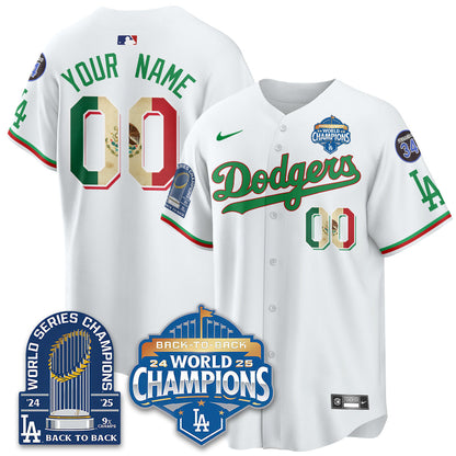 LAD Mexico World Series Champions Jersey - 9x Champs - Stitched