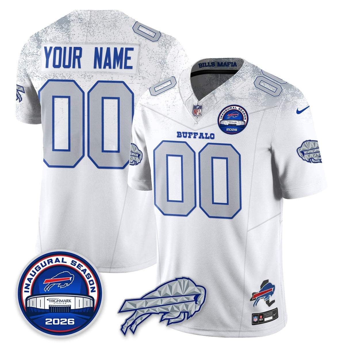 BUF 2026 Inaugural Season Patch Vapor Limited Custom Jersey - Stitched