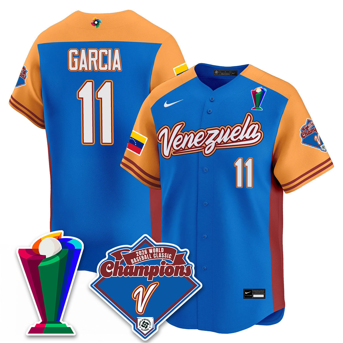 Venezuela Baseball 2026 World Baseball Classic Champions Limited Jersey - Stitched