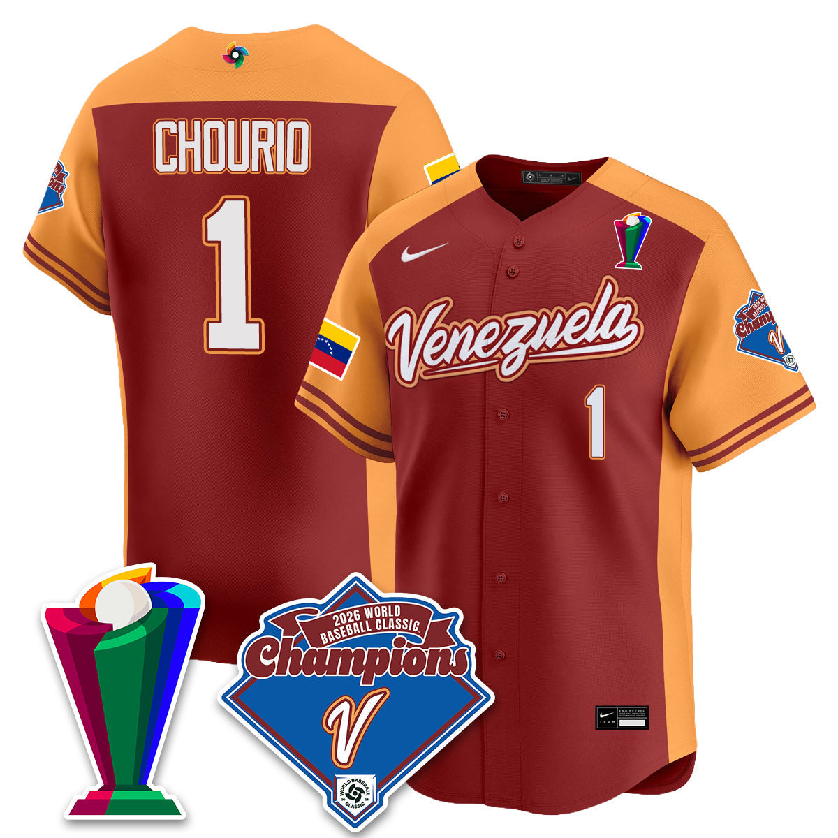 Venezuela Baseball 2026 World Baseball Classic Champions Limited Jersey - Stitched