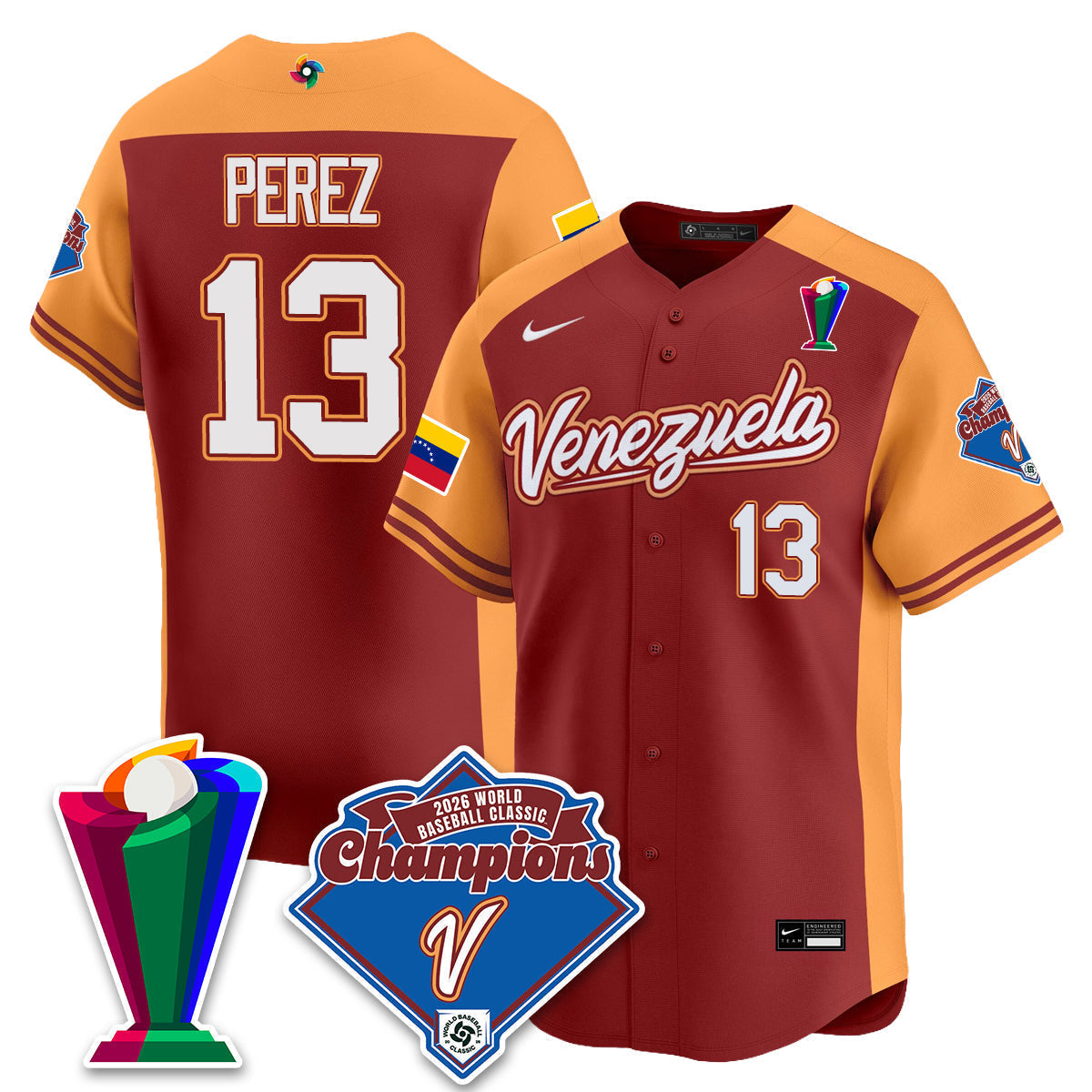 Venezuela Baseball 2026 World Baseball Classic Champions Limited Jersey - Stitched