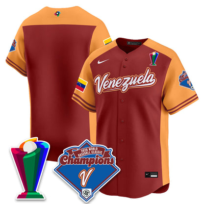 Venezuela Baseball 2026 World Baseball Classic Champions Limited Jersey - Stitched