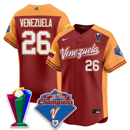 Venezuela Baseball 2026 World Baseball Classic Champions Limited Jersey - Stitched