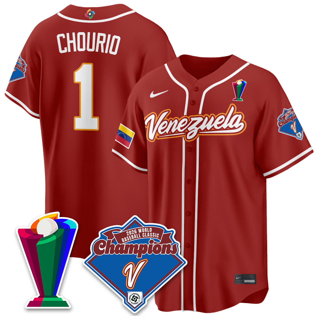 Venezuela Baseball 2026 World Baseball Classic Champions Limited Jersey - Stitched