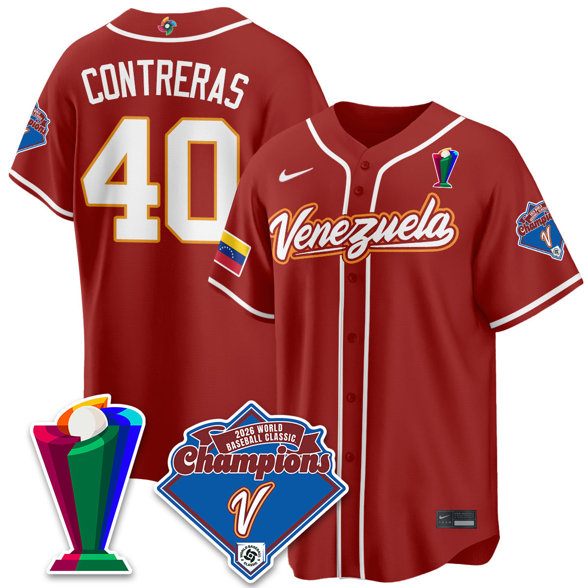 Venezuela Baseball 2026 World Baseball Classic Champions Limited Jersey - Stitched