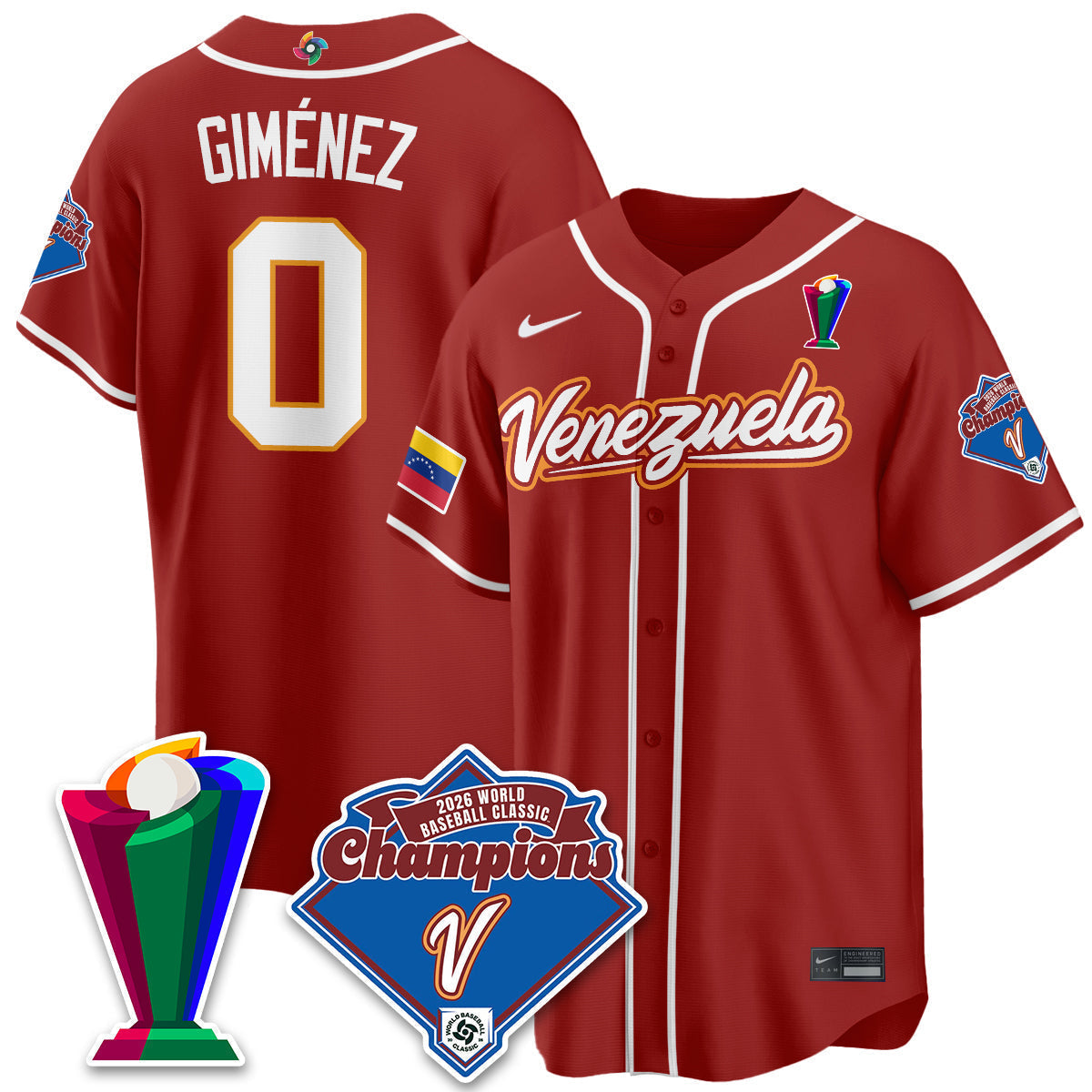 Venezuela Baseball 2026 World Baseball Classic Champions Limited Jersey - Stitched