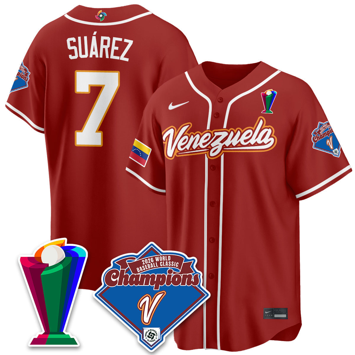 Venezuela Baseball 2026 World Baseball Classic Champions Limited Jersey - Stitched