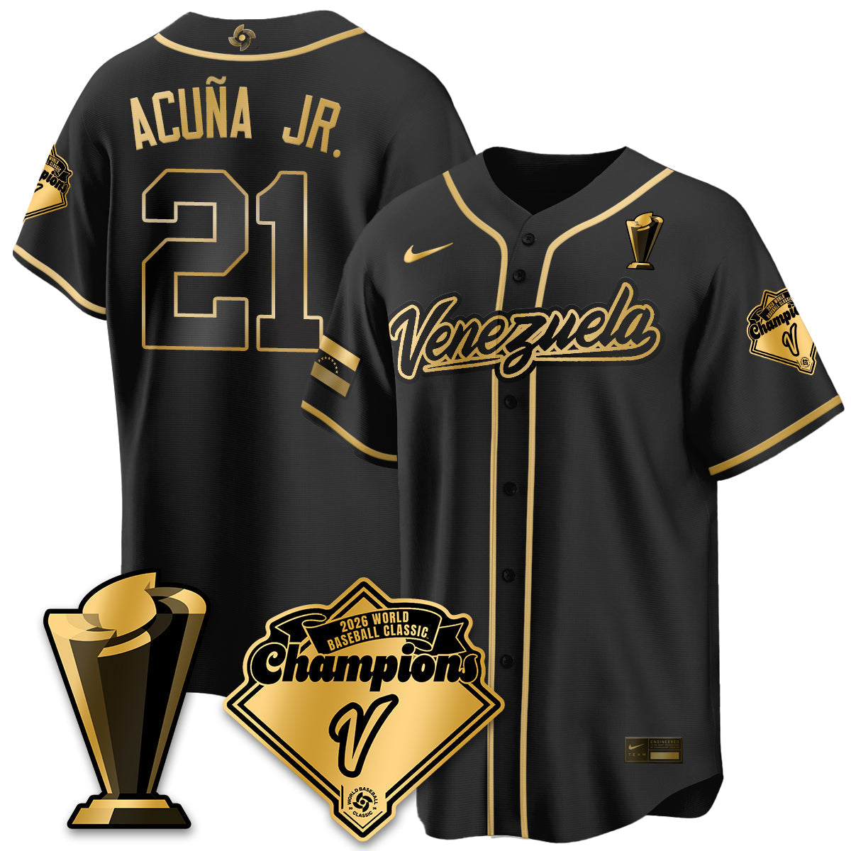 Venezuela Baseball 2026 World Baseball Classic Champions Limited Jersey - Stitched