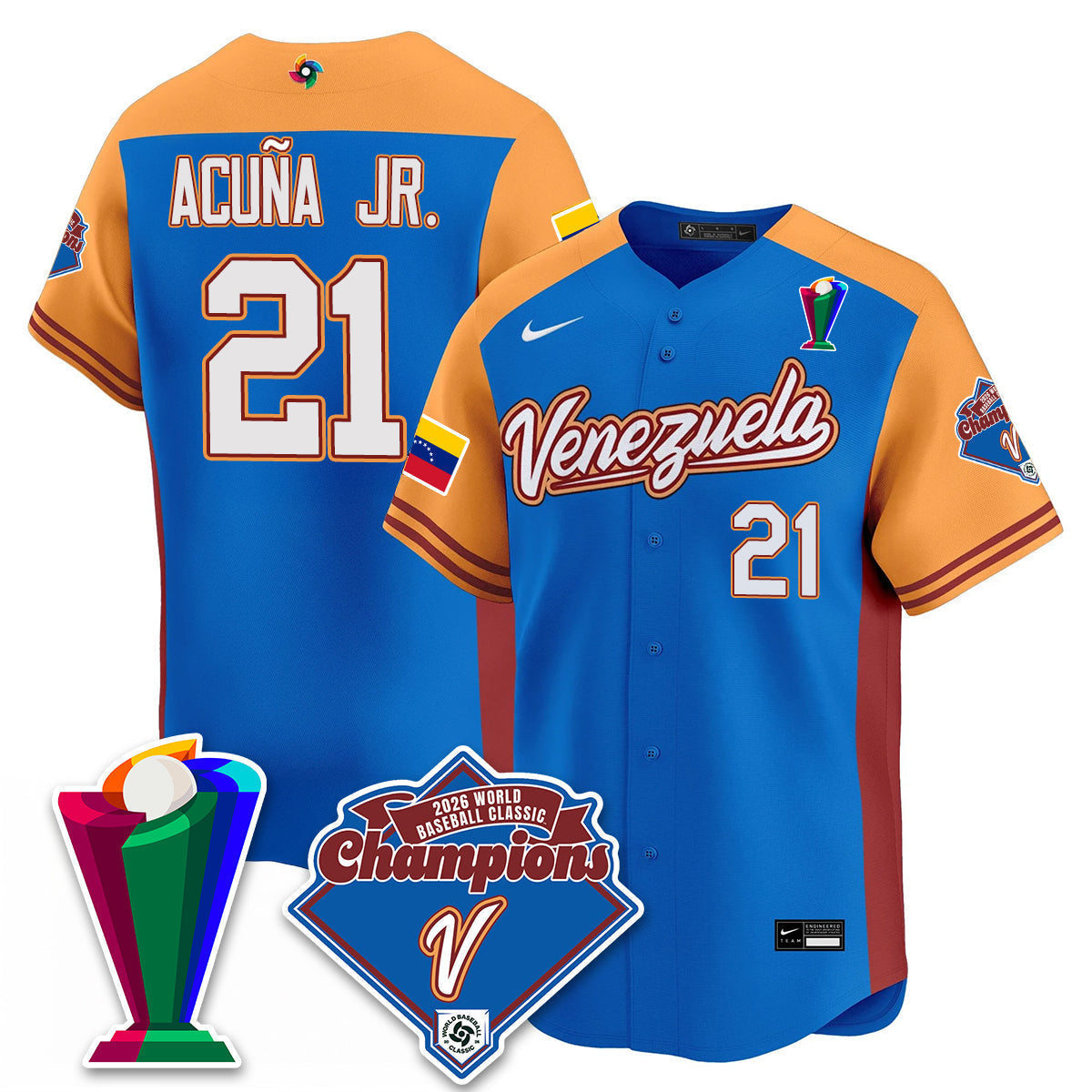 Venezuela Baseball 2026 World Baseball Classic Champions Limited Jersey - Stitched