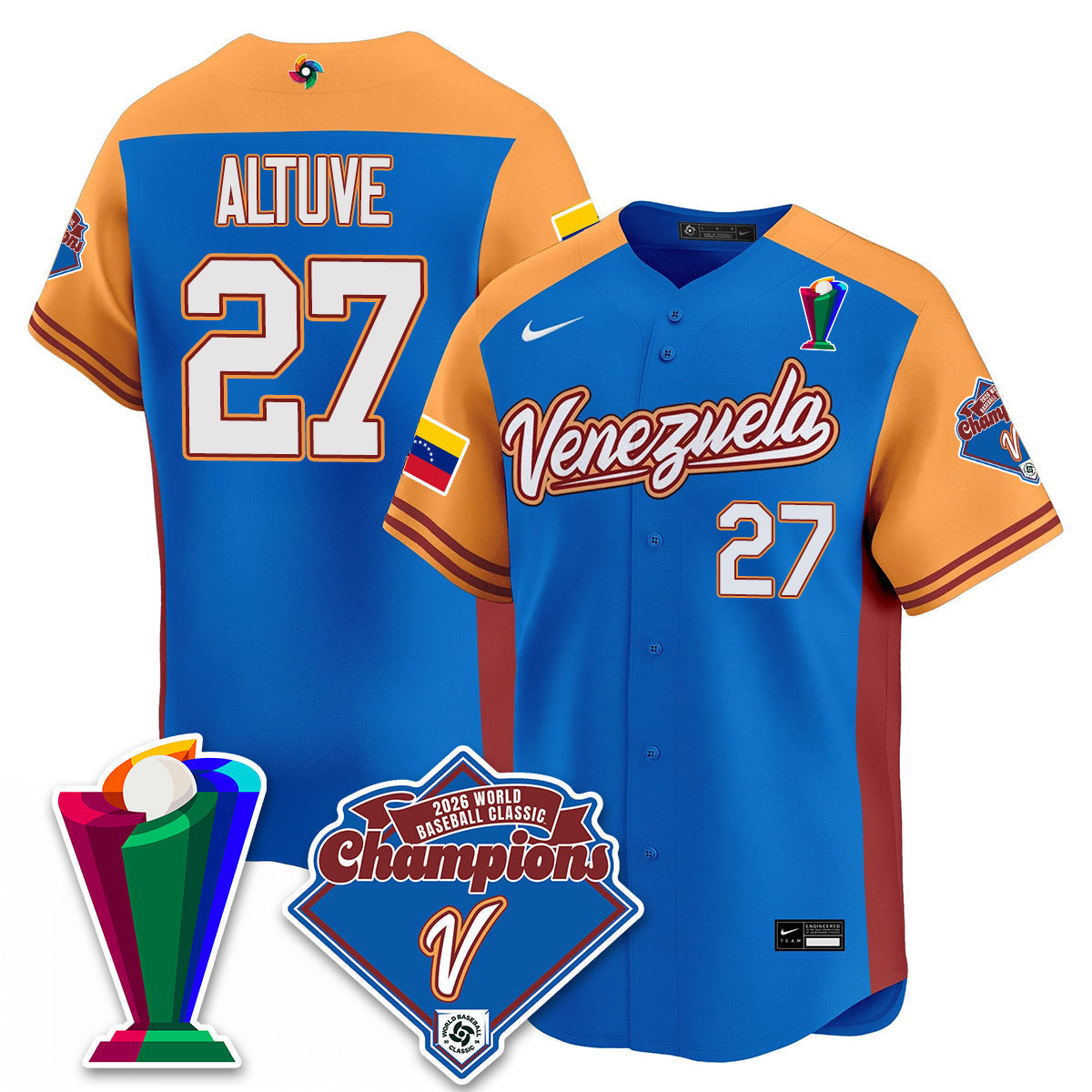 Venezuela Baseball 2026 World Baseball Classic Champions Limited Jersey - Stitched