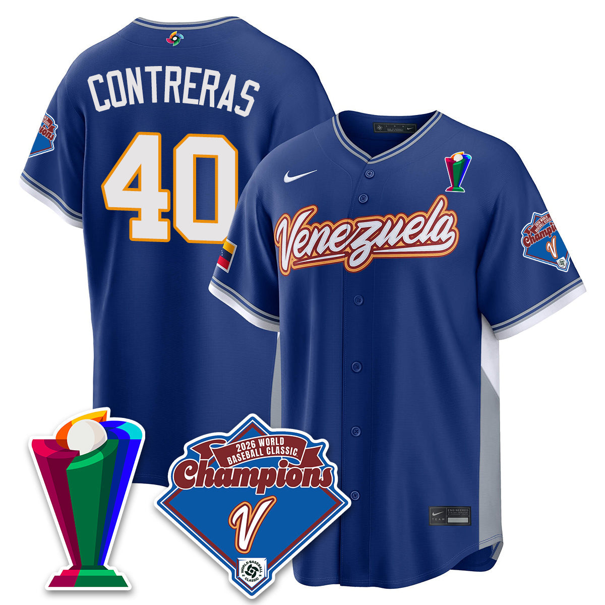 Venezuela Baseball 2026 World Baseball Classic Champions Limited Jersey - Stitched