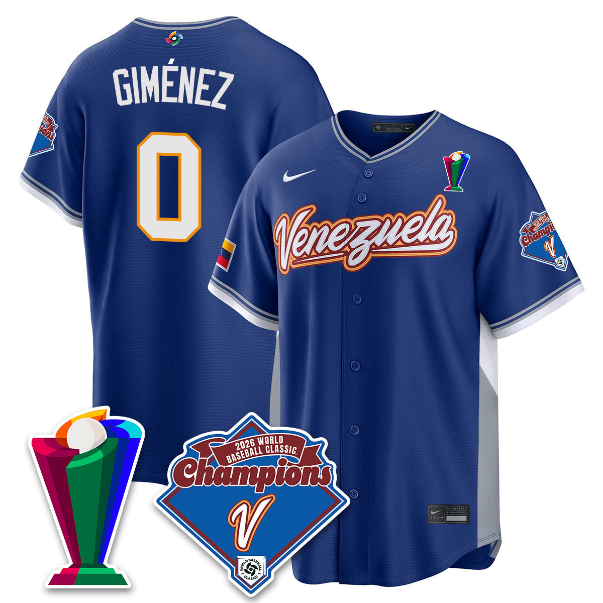 Venezuela Baseball 2026 World Baseball Classic Champions Limited Jersey - Stitched