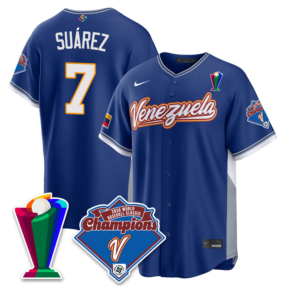 Venezuela Baseball 2026 World Baseball Classic Champions Limited Jersey - Stitched