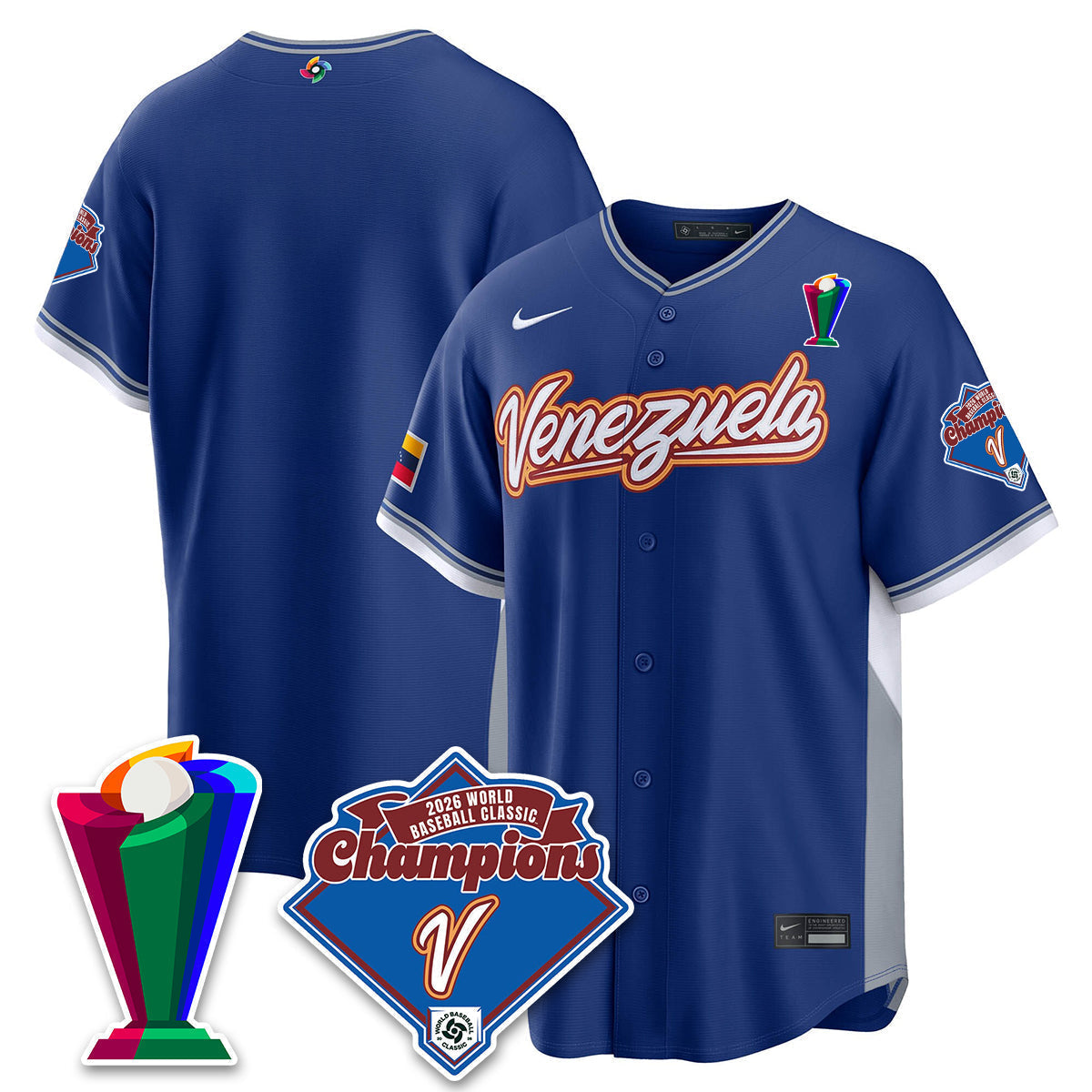 Venezuela Baseball 2026 World Baseball Classic Champions Limited Jersey - Stitched