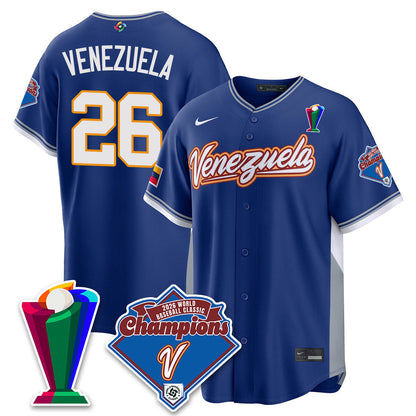 Venezuela Baseball 2026 World Baseball Classic Champions Limited Jersey - Stitched