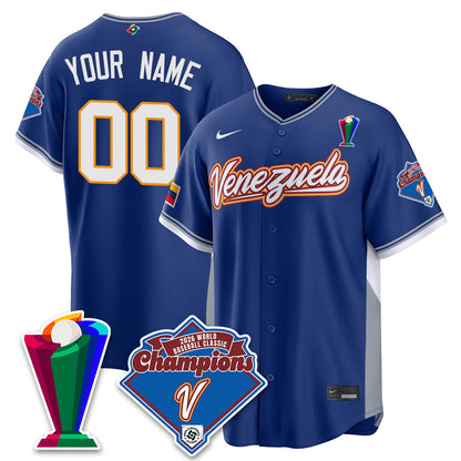 Venezuela Baseball 2026 World Baseball Classic Champions Limited Custom Jersey - Stitched