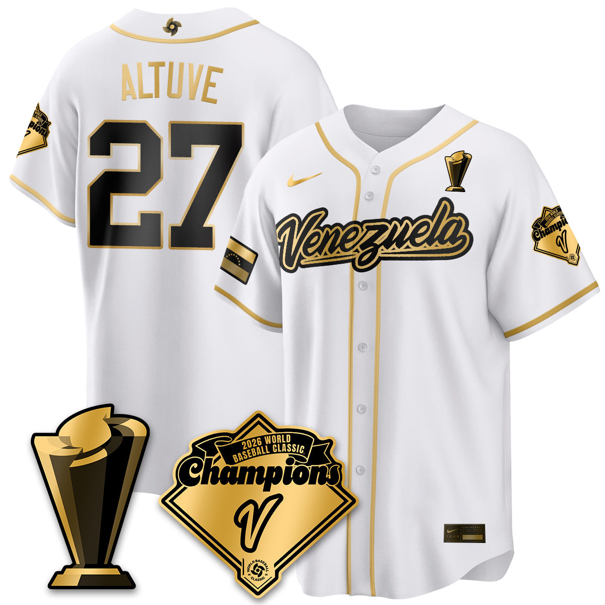 Venezuela Baseball 2026 World Baseball Classic Champions Limited Jersey - Stitched