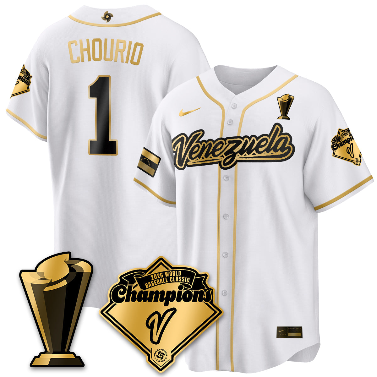 Venezuela Baseball 2026 World Baseball Classic Champions Limited Jersey - Stitched