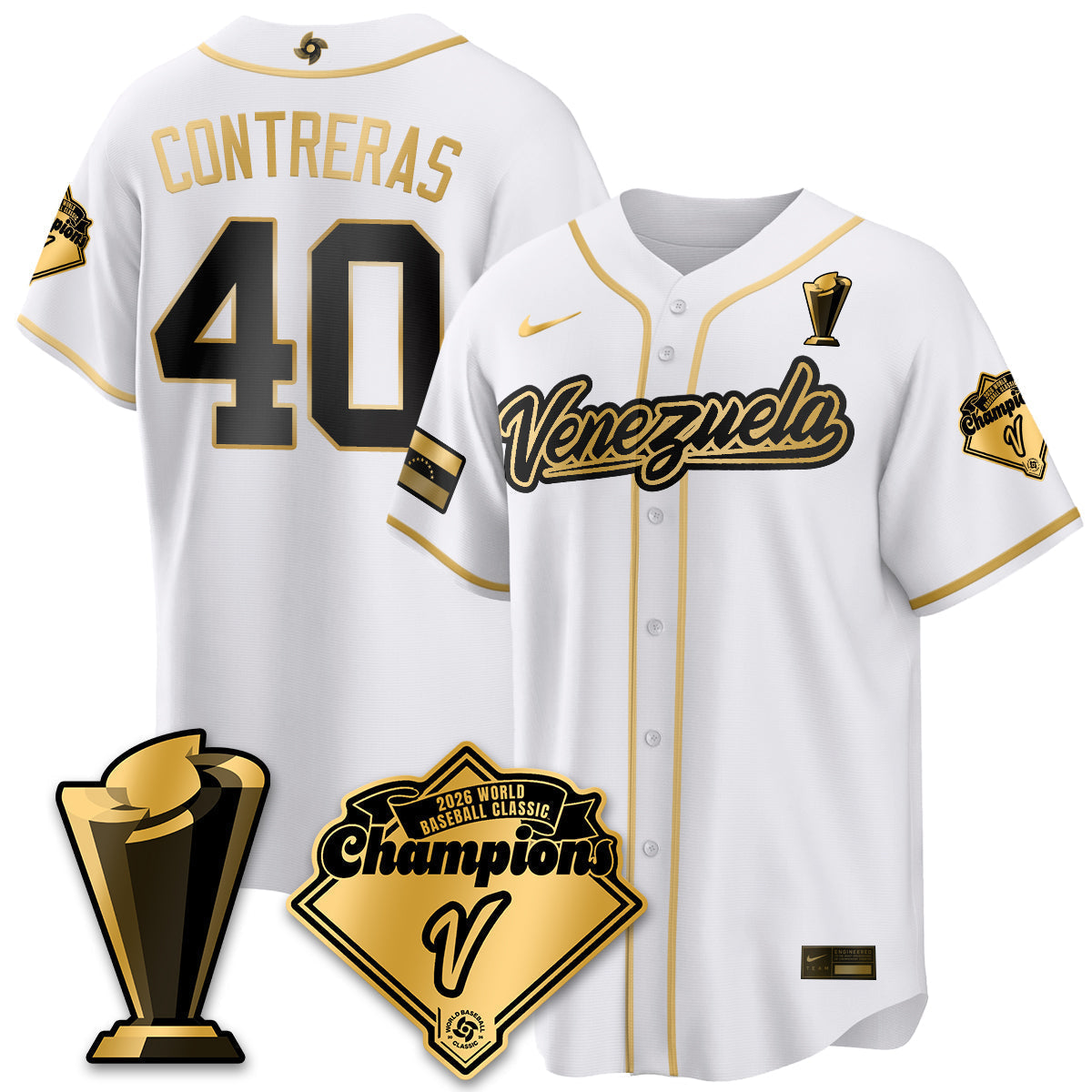 Venezuela Baseball 2026 World Baseball Classic Champions Limited Jersey - Stitched