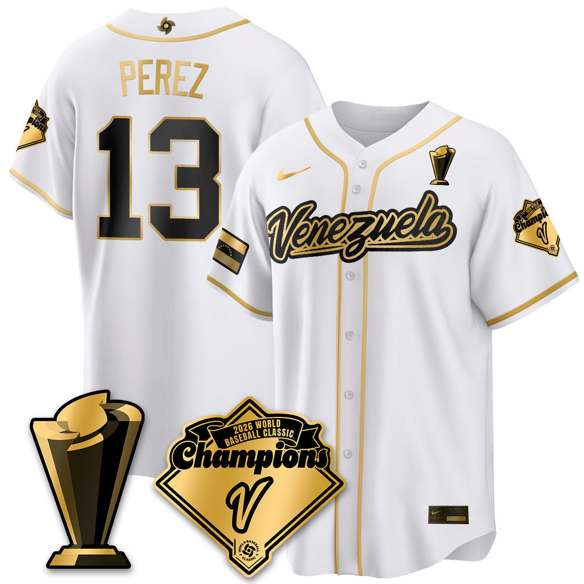 Venezuela Baseball 2026 World Baseball Classic Champions Limited Jersey - Stitched