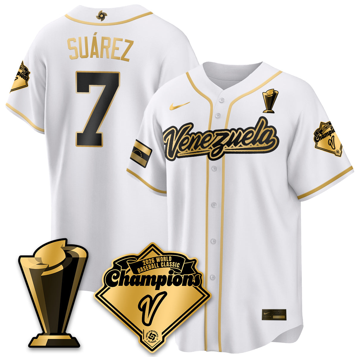 Venezuela Baseball 2026 World Baseball Classic Champions Limited Jersey - Stitched