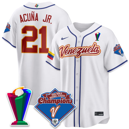 Venezuela Baseball 2026 World Baseball Classic Champions Limited Jersey - Stitched