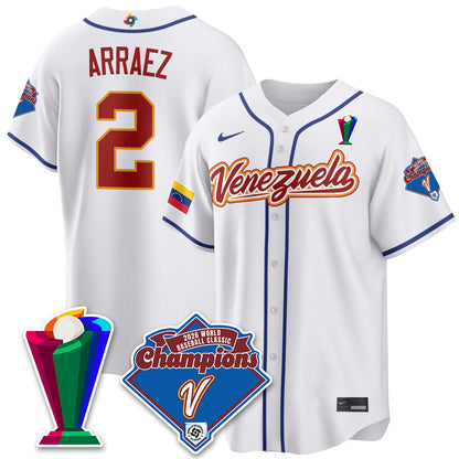 Venezuela Baseball 2026 World Baseball Classic Champions Limited Jersey - Stitched