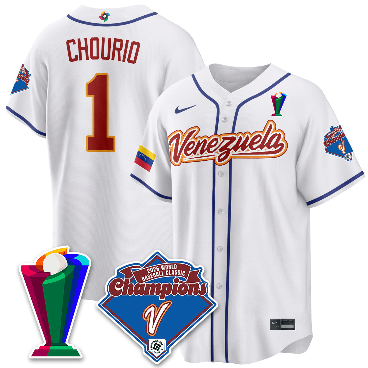Venezuela Baseball 2026 World Baseball Classic Champions Limited Jersey - Stitched