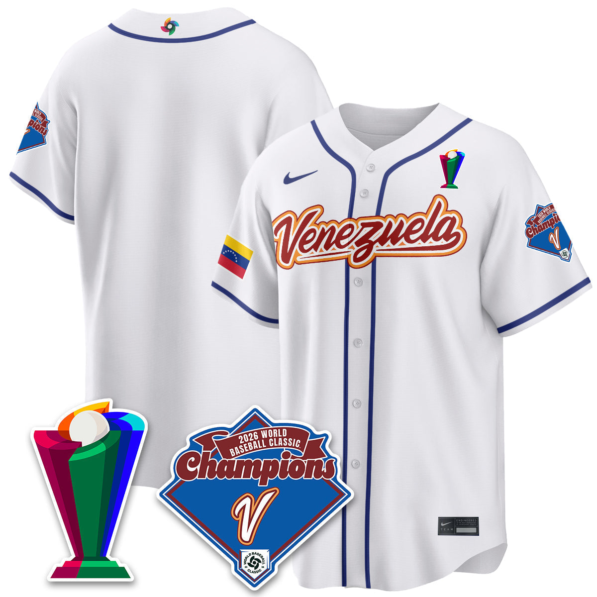 Venezuela Baseball 2026 World Baseball Classic Champions Limited Jersey - Stitched