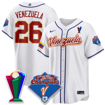 Venezuela Baseball 2026 World Baseball Classic Champions Limited Jersey - Stitched